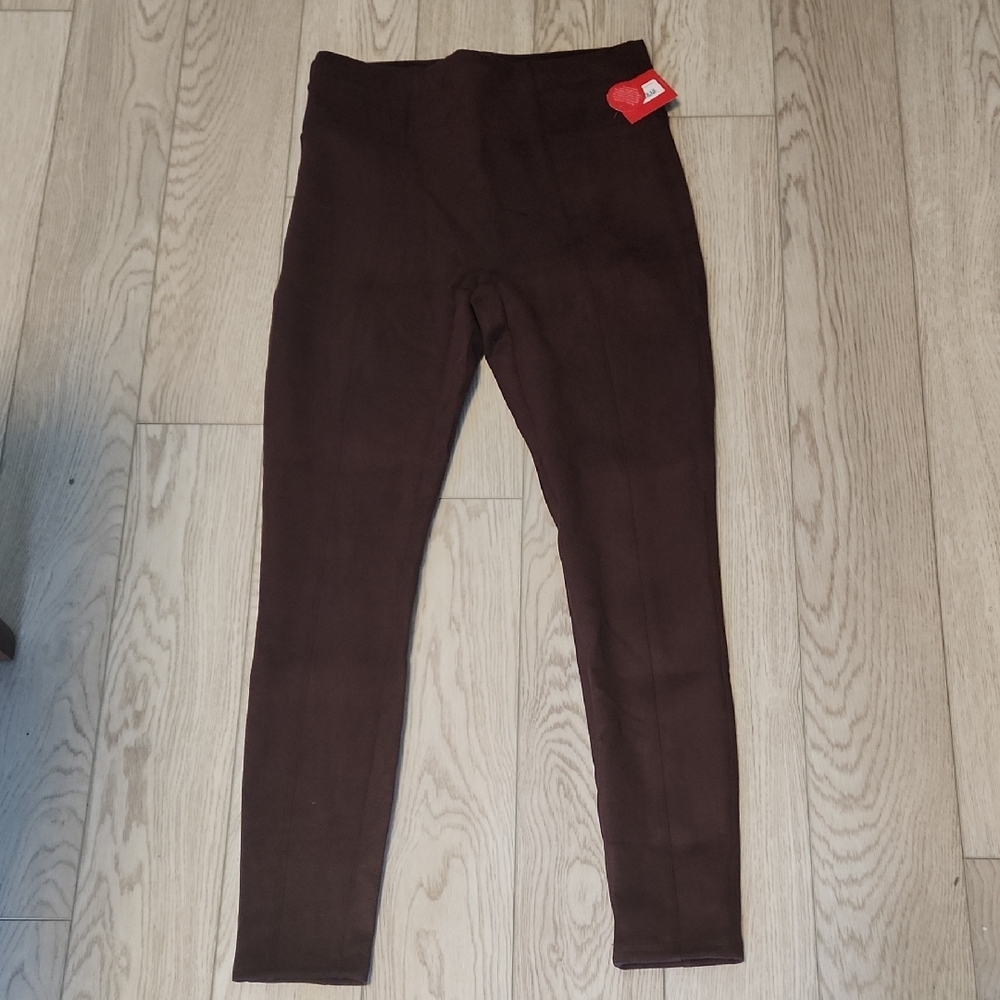 SPANX Wine Red Suede Leggings
